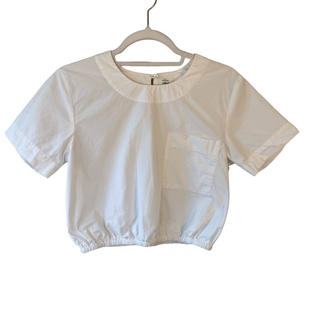 Wilfred Classic White Crop Cotton Top Size S Minimalist Capsule Everyday - Picture 3 of 11